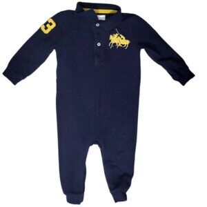RALPH LAUREN Navy Blue 100% Cotton 1-Piece Outfit - Infant Boy's 9 M